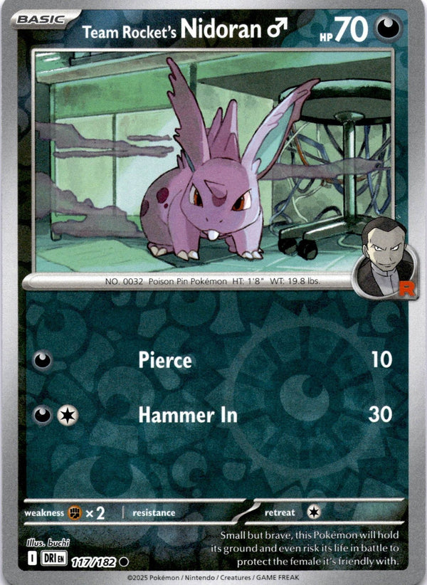 Pokemon Team Rocket's Nidoran 117/182 Destined Rivals Reverse Holo NM