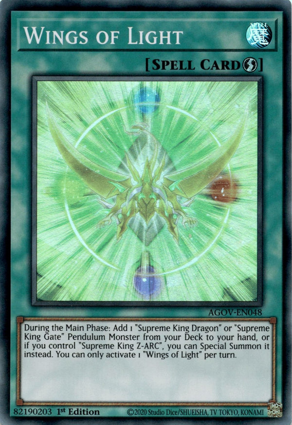 Yugioh Wings of Light AGOV-EN048 Super Rare 1st Edition LP