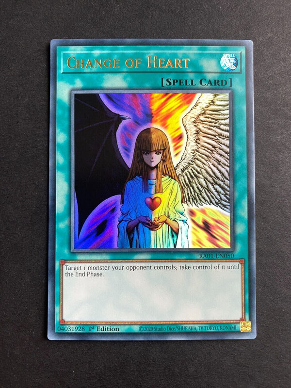 Yugioh Change of Heart RA01-EN050 Ultra Rare 1st Edition NM
