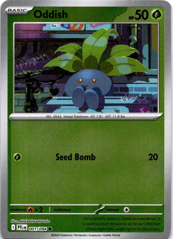 Pokemon Oddish 001/094 Phantasmal Flames Reverse Holo NM