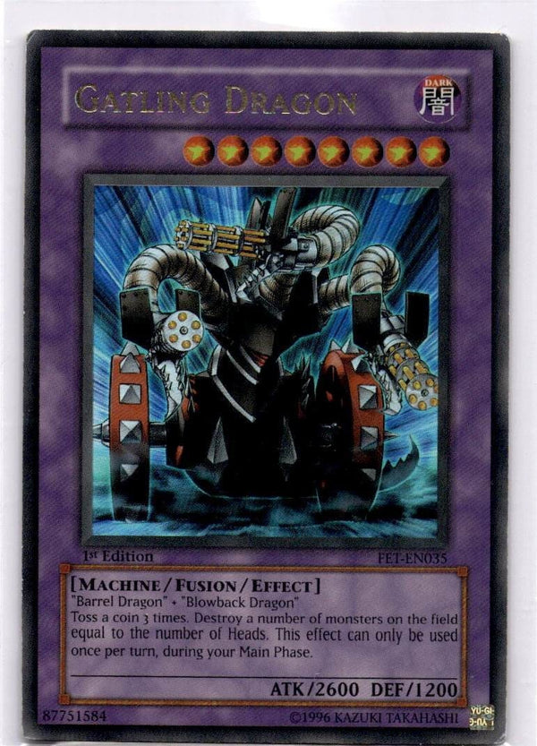Yugioh Gatling Dragon FET-EN035 Ultra Rare 1st Edition HP/MP
