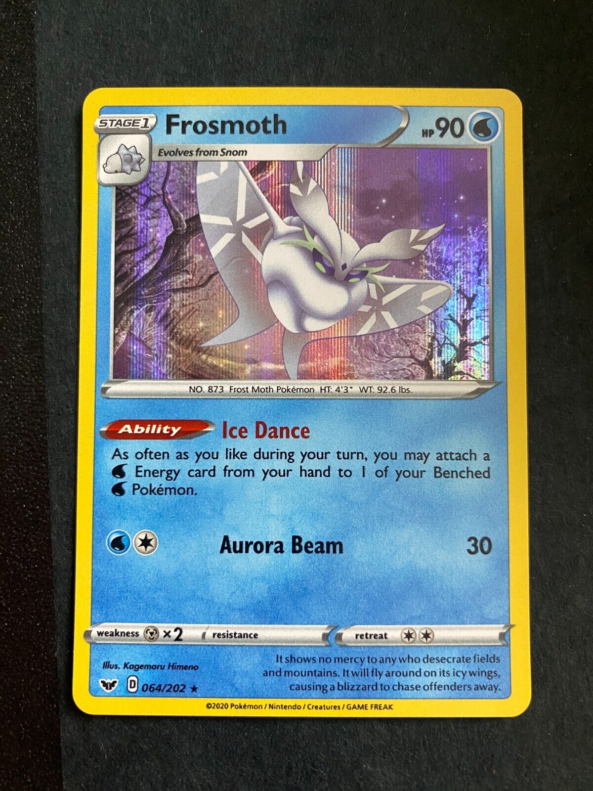 Pokemon Frosmoth 064/202 Sword Shield Base Holo NM