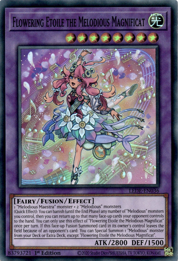 Yugioh Flowering Etoile The Melodious Magnificat LEDE-EN036 Super Rare 1st Ed NM