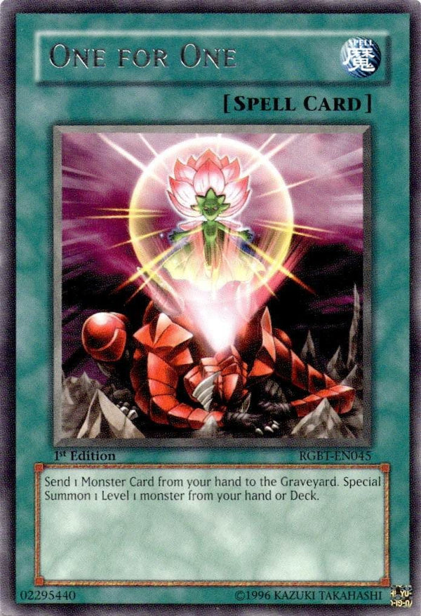 Yugioh One for One RGBT-EN045 Rare 1st Edition VLP/NM