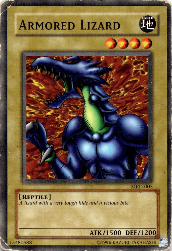 Yugioh Armored Lizard MRD-005 Common Unlimited Edition DAMAGED