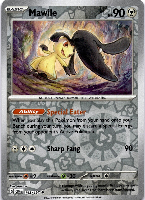 Pokemon Mawile 143/197 Obsidian Flames Reverse Holo NM