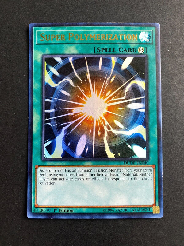 Yugioh Super Polymerization DUDE-EN040 Ultra Rare 1st Edition MP