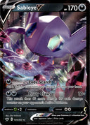 Pokemon Sableye V  120/202 Sword Shield Base Full Art Holo NM