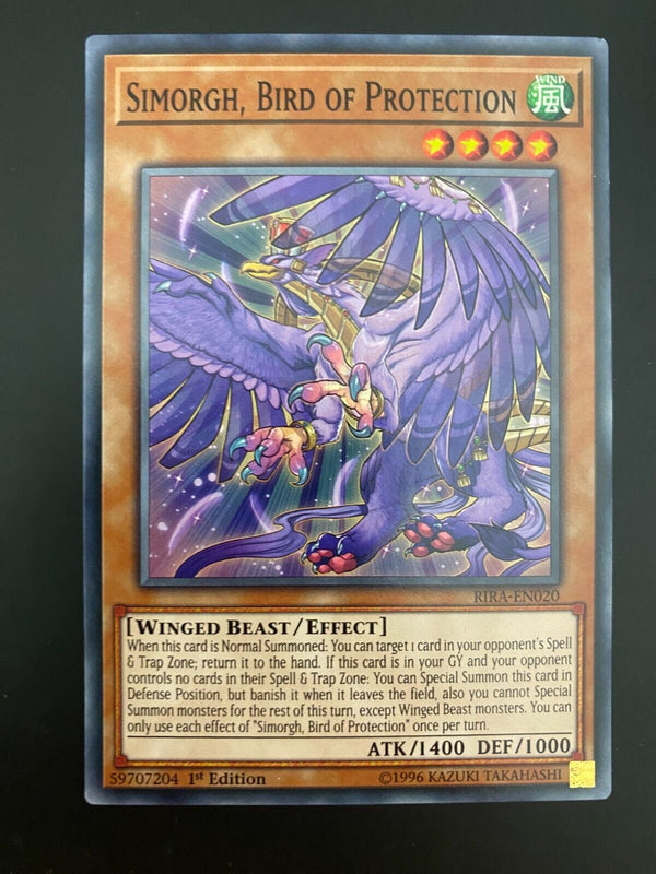 Yugioh Simorgh, Bird of Protection RIRA-EN020 1st Edition Common NM