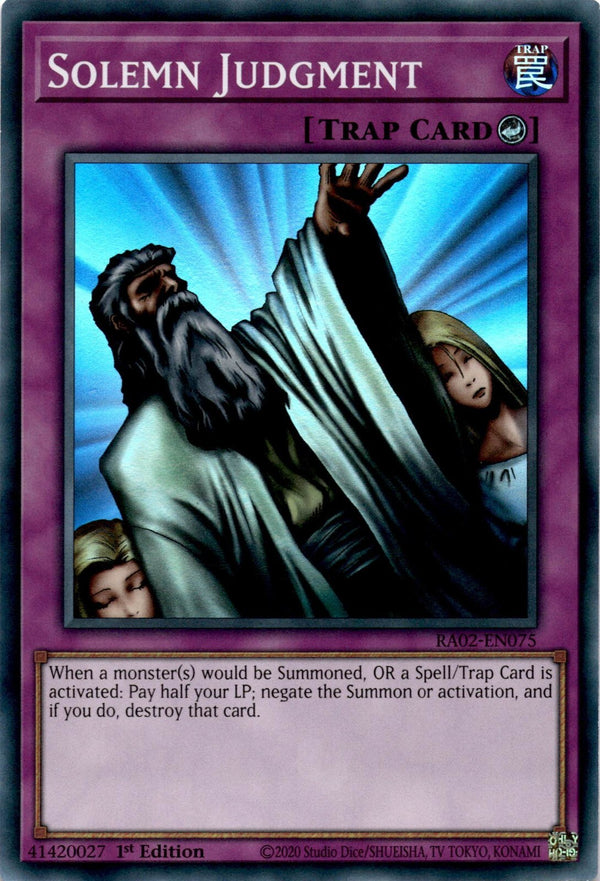 Yugioh Solemn Judgment RA02-EN075 Super Rare 1st Edition NM