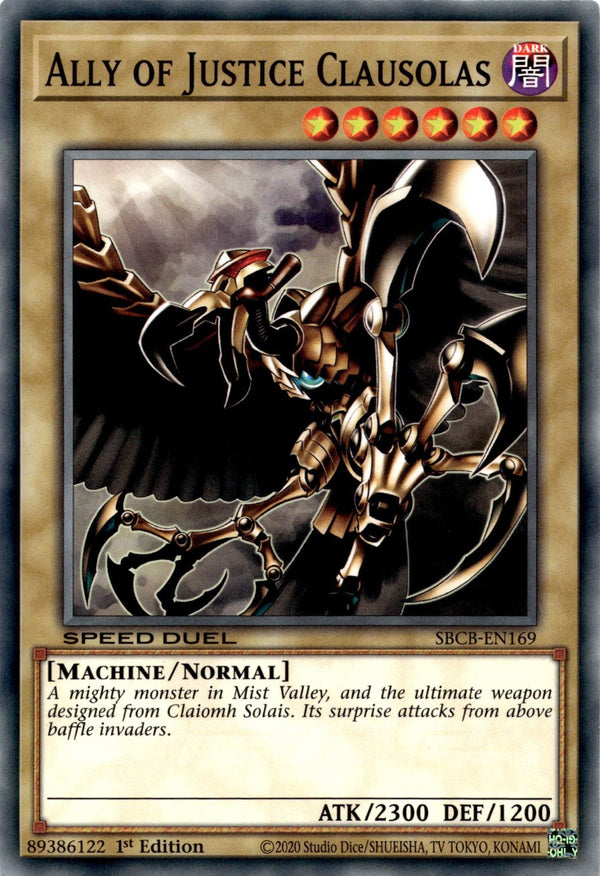 Yugioh Ally of Justice Clausolas SBCB-EN169 Speed Duel Common 1st Edition NM
