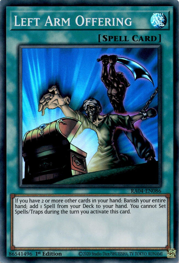 Yugioh Left Arm Offering RA04-EN086 Super Rare 1st Edition NM