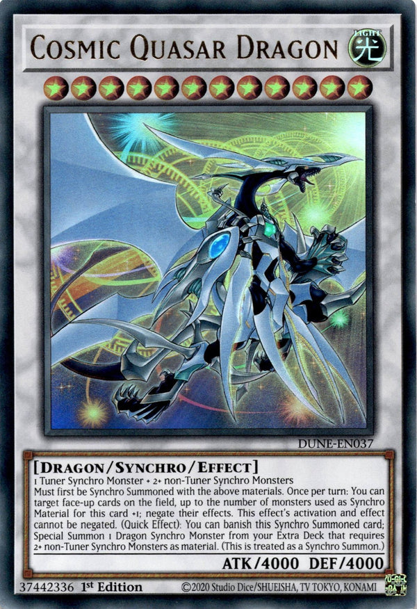 Yugioh Cosmic Quasar Dragon DUNE-EN037 Ultra Rare 1st Edition NM