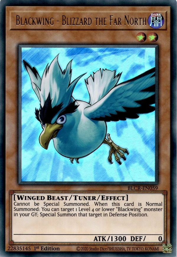 Yugioh Blackwing - Blizzard the Far North BLCR-EN059 Ultra Rare 1st Edition VLP