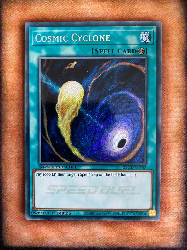 Yugioh Cosmic Cyclone SBCB-EN142 Secret Rare 1st Edition NM/MINT