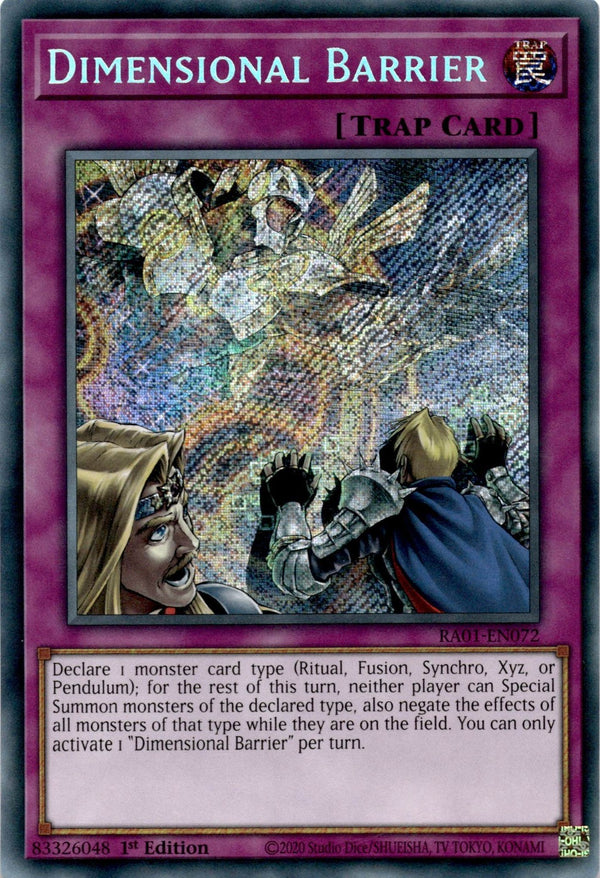 Yugioh Dimensional Barrier RA01-EN072 Secret Rare 1st Edition NM