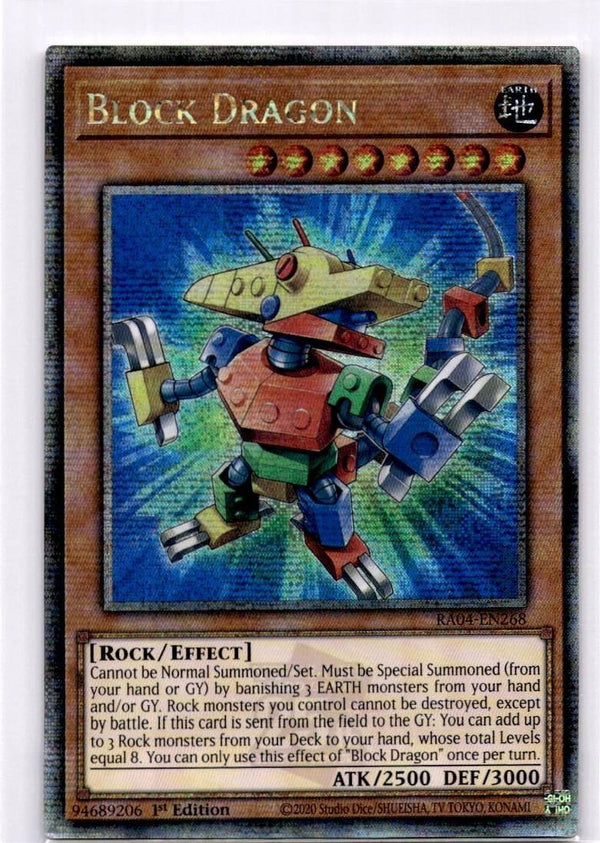 Yugioh Block Dragon RA04-EN268 Quarter Century Rare 1st Edition NM