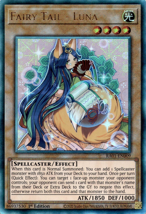 Yugioh Fairy Tail - Luna RA01-EN009 Ultimate Rare 1st Edition NM