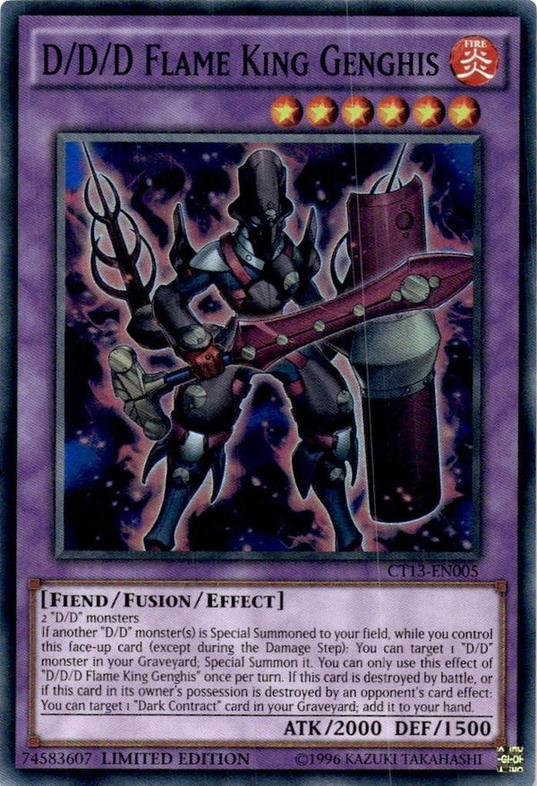 Yugioh D/D/D Flame King Genghis CT13-EN005 Super Rare Limited Edition NM