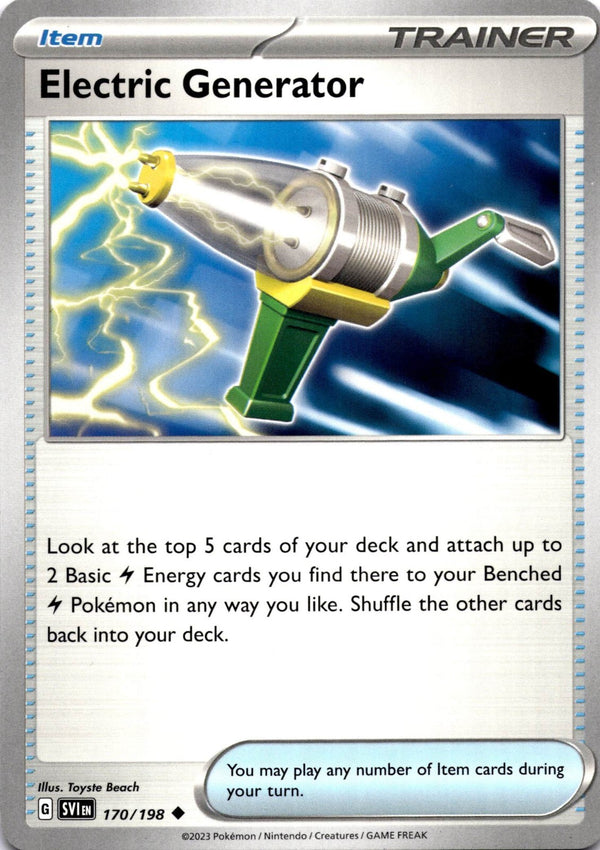 Pokemon Electric Generator 170/198 Scarlet Violet Base Non Holo VLP/NM