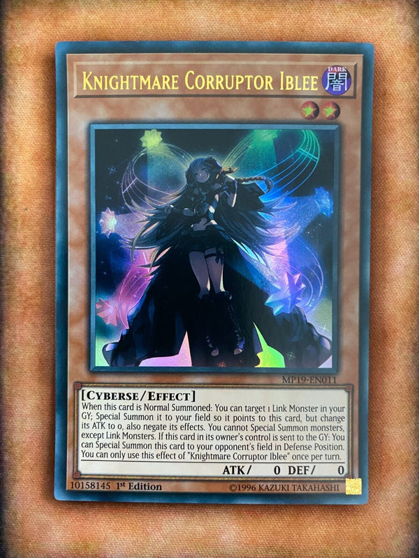 Yugioh Knightmare Corruptor Iblee MP19-EN011 Ultra Rare 1st Edition VLP/NM