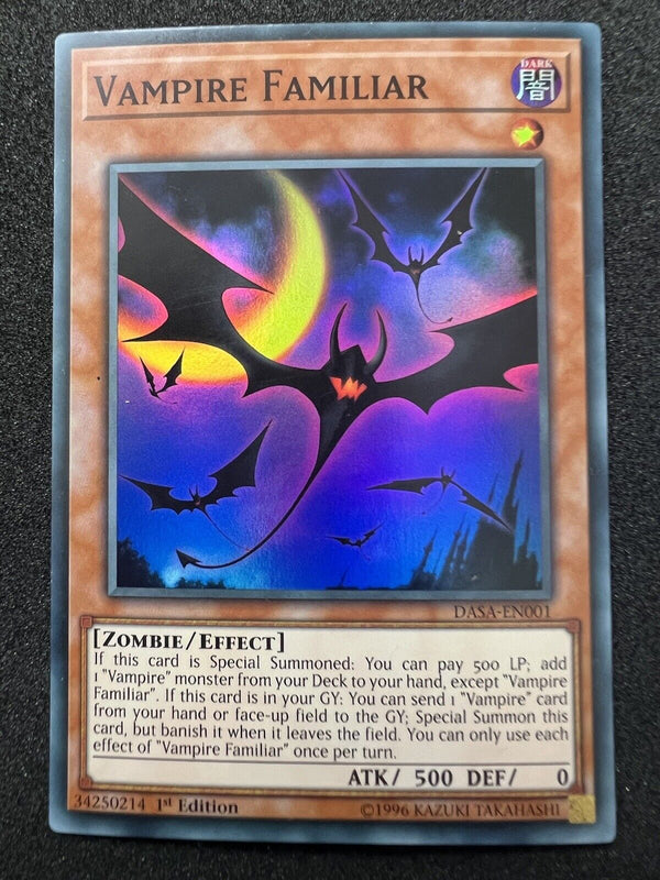 Yugioh Vampire Familiar DASA-EN001 1st edition Super Rare NM-MINT