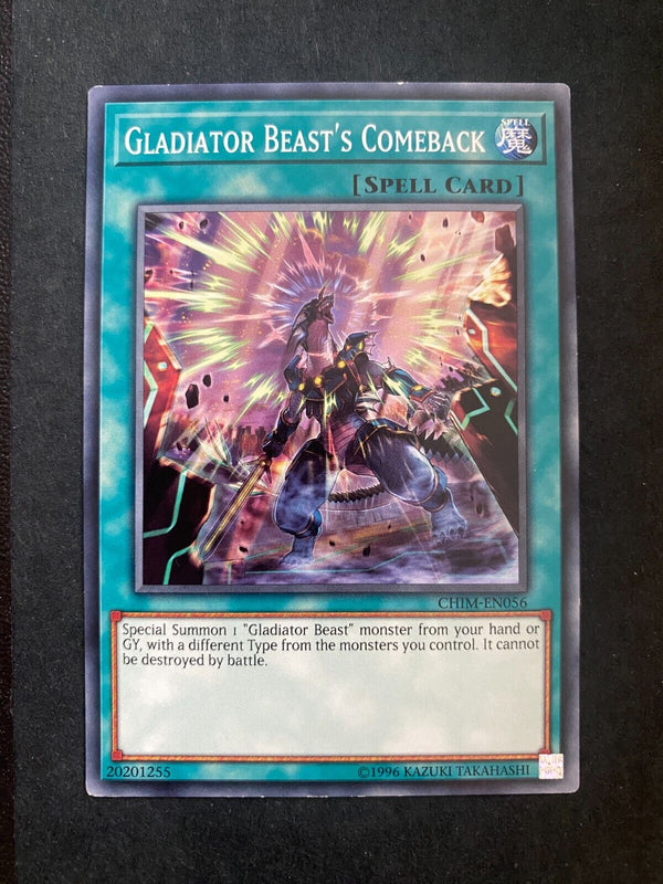 Yugioh Gladiator Beast's Comeback CHIM-EN056 Common 1st Edition LP