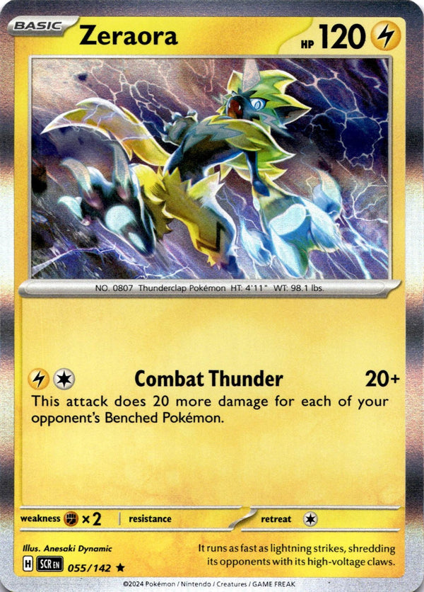Pokemon Zeraora 055/142 Stellar Crown Holo NM