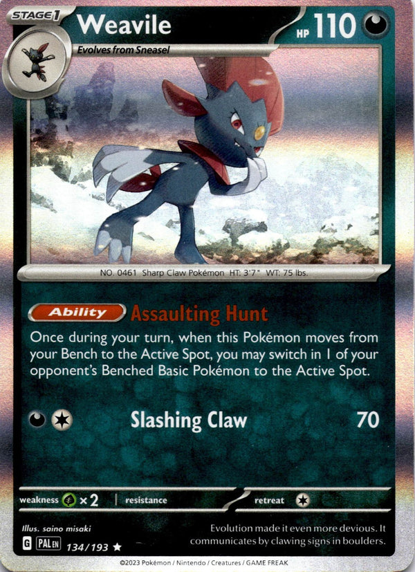 Pokemon Weavile 134/193 Paldea Evolved Holo NM