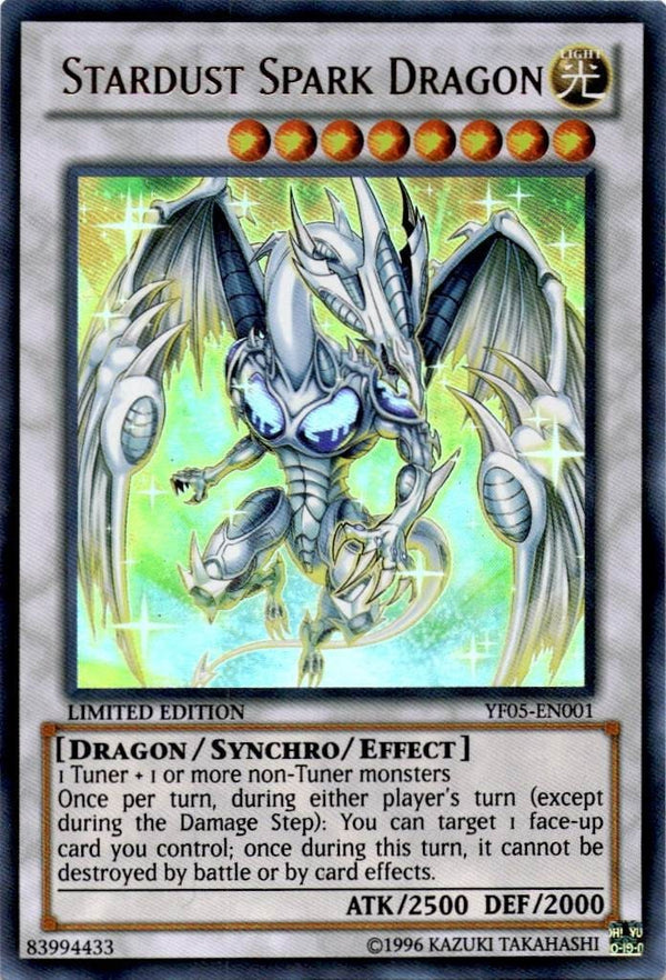 Yugioh Stardust Spark Dragon YF05-EN001 Ultra Rare Limited Edition NM