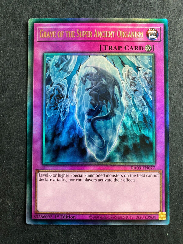 Yugioh Grave of the Super Ancient Organism RA03-EN077 Ultimate Rare 1st Ed NM