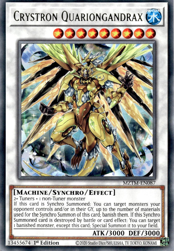 Yugioh Crystron Quariongandrax MZTM-EN087 Rare 1st Edition NM
