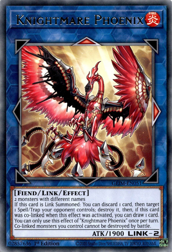 Yugioh Knightmare Phoenix GEIM-EN051 Rare 1st Edition NM