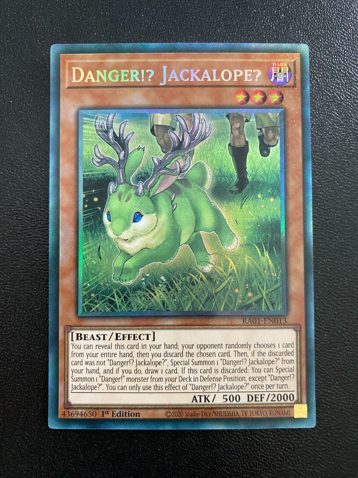 Yugioh Danger!? Jackalope? RA01-EN013 Prismatic Collector’s Rare 1st Edition NM