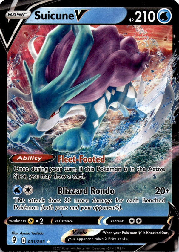 Pokemon Suicune V 031/203 Evolving Skies Full Art Holo NM