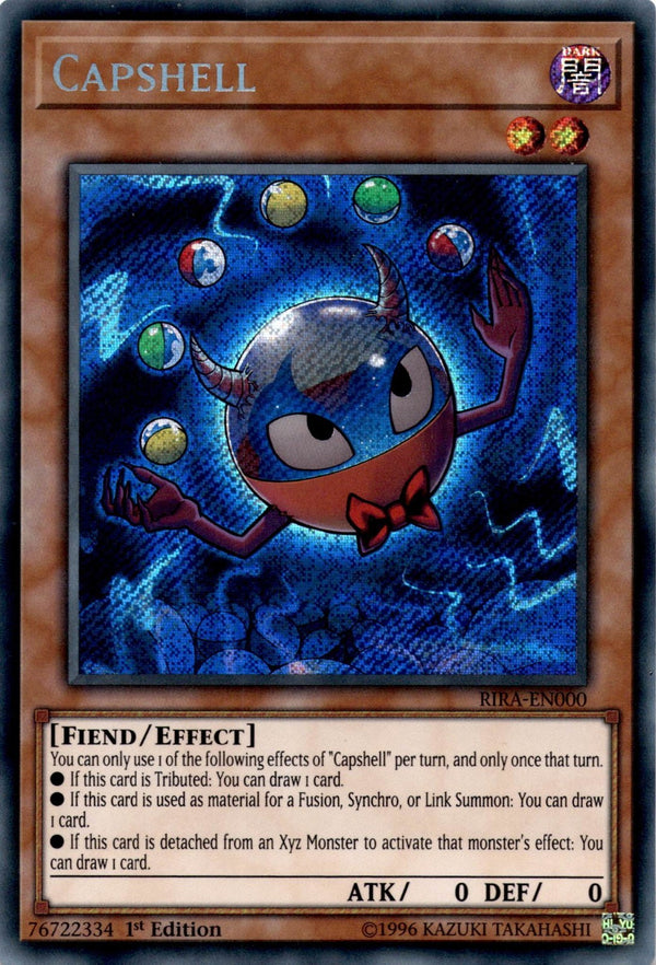 Yugioh Capshell RIRA-EN000 Secret Rare 1st Edition NM