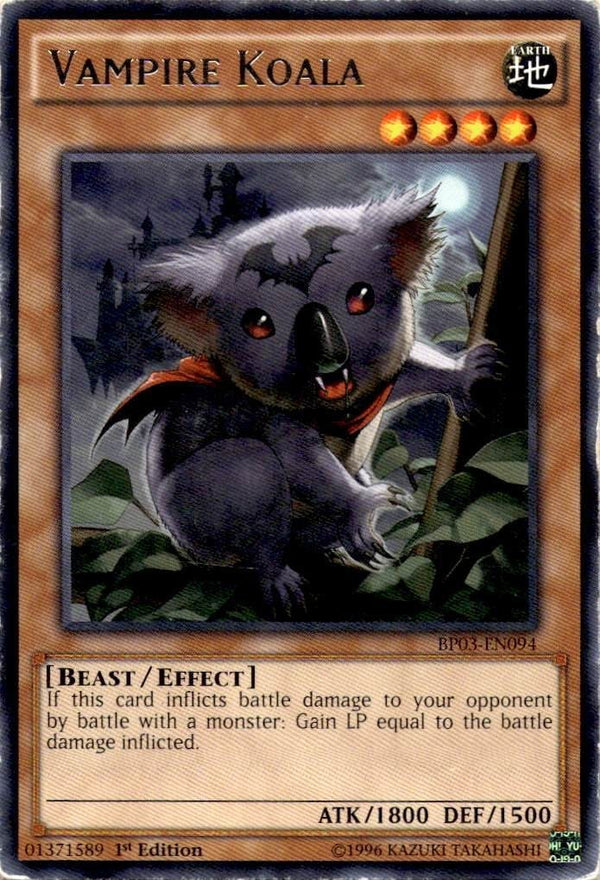 Yugioh Vampire Koala BP03-EN094 Rare 1st Edition DAMAGED