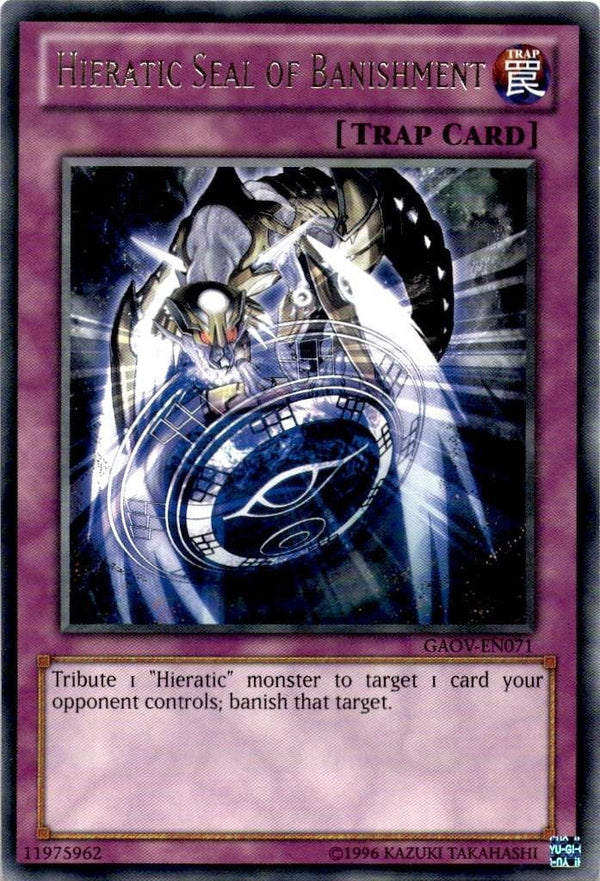 Yugioh Hieratic Seal of Banishment GAOV-EN071 Rare Unlimited Edition MP