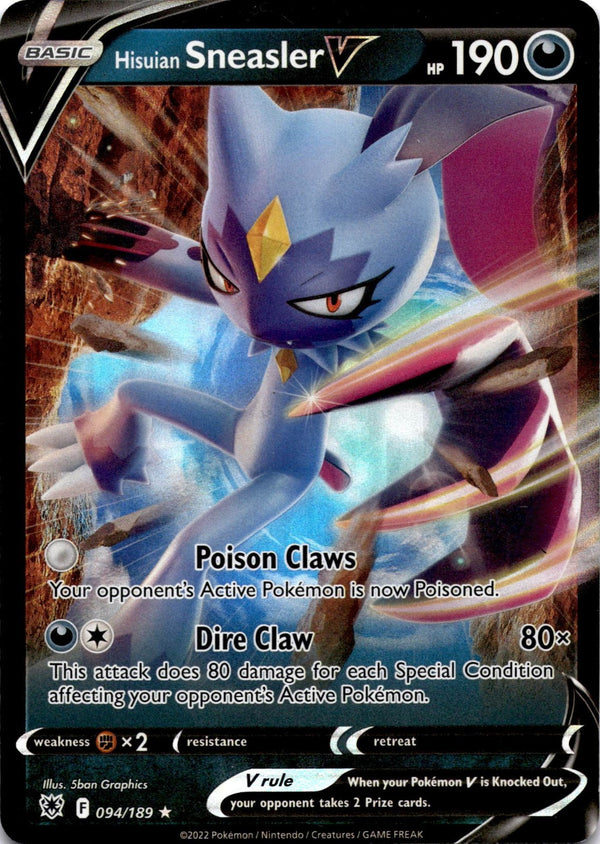 Pokemon Hisuian Sneasler V 094/189 Astral Radiance Full Art Holo NM