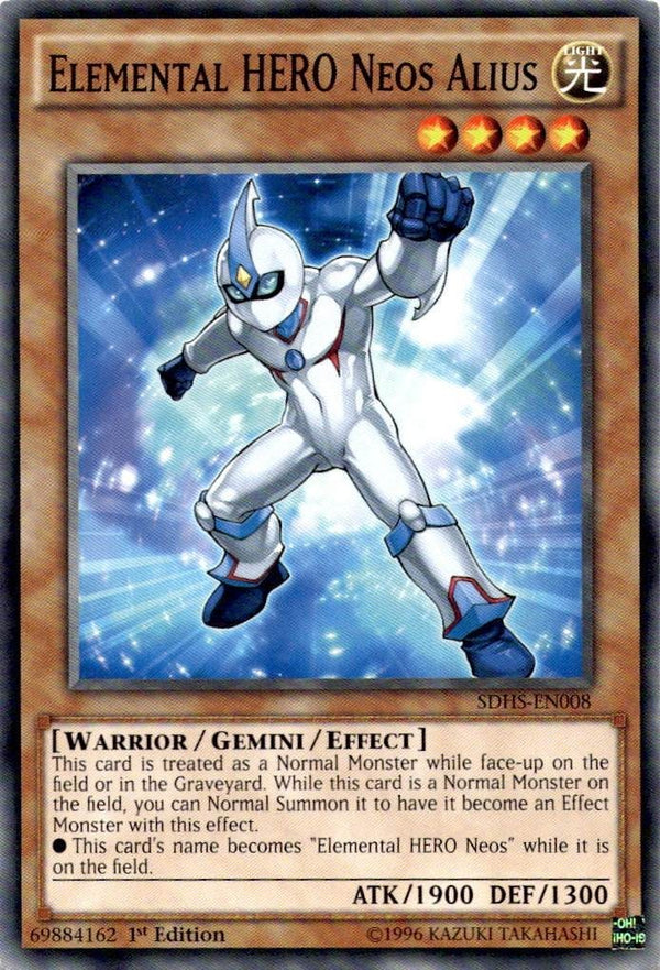 Yugioh Elemental HERO Neos Alius SDHS-EN0008 Common 1st Edition VLP/NM