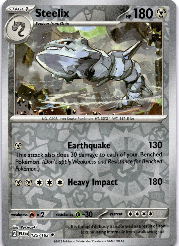 Pokemon Steelix 125/182 Paradox Rift Reverse Holo NM
