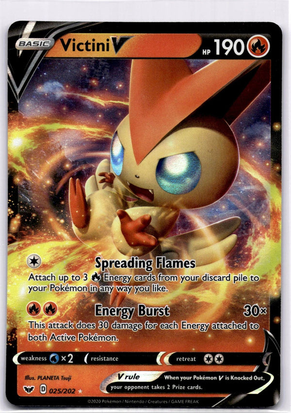 Pokemon Victini V 025/202 Sword Shield Base Full Art Holo NM