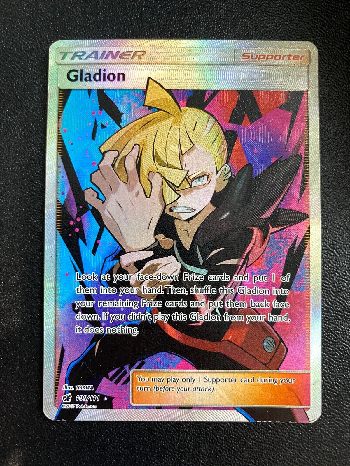 Pokemon Gladion 109/111 SM Crimson Invasion Trainer Full Art HP/MP