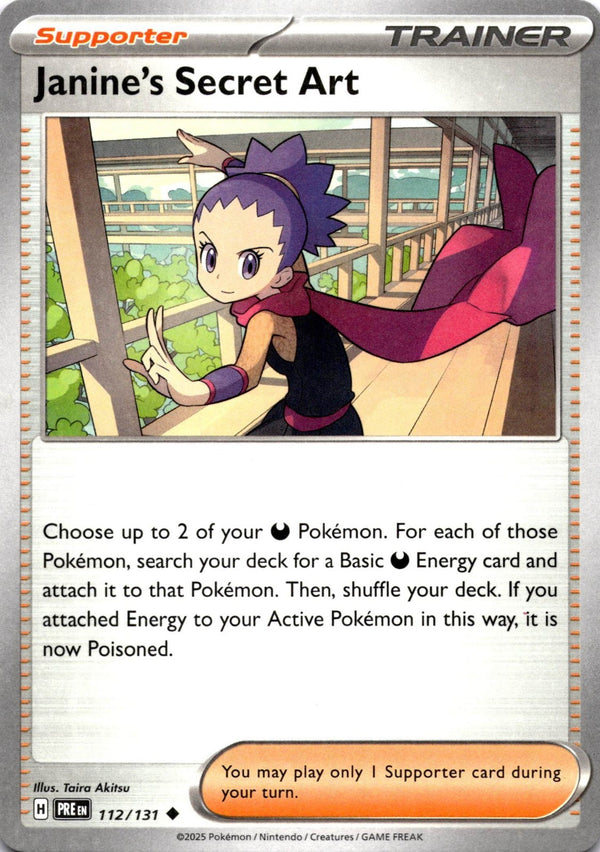 Pokemon Janine's Secret Art 112/131 Prismatic Evolutions Non Holo NM