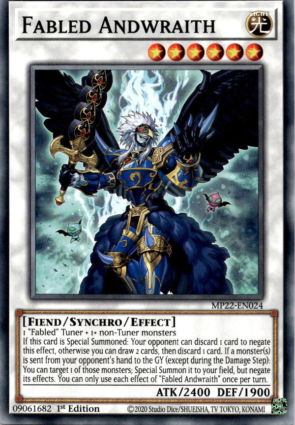 Yugioh Fabled Andwraith MP22-EN024 Common 1st Edition NM