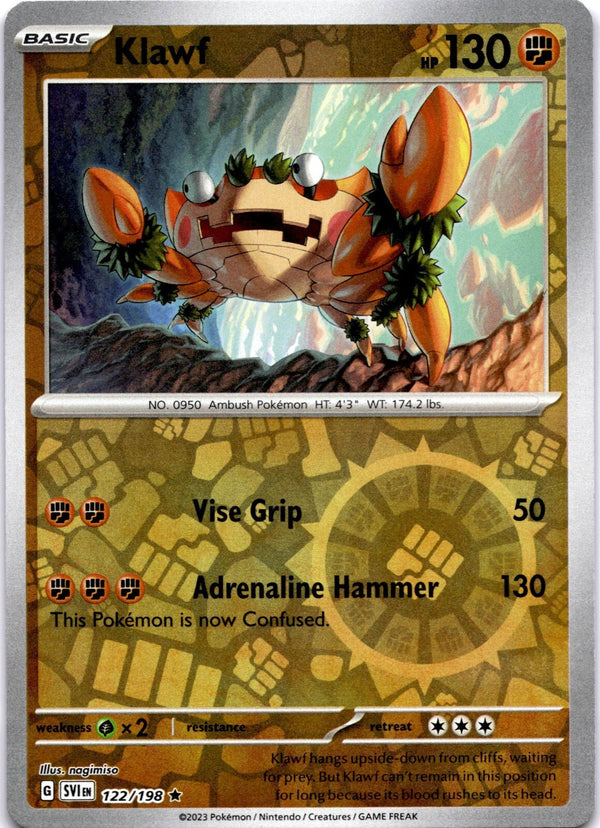 Pokemon Klawf 122/198 Scarlet Violet Base Reverse Holo LP/NM
