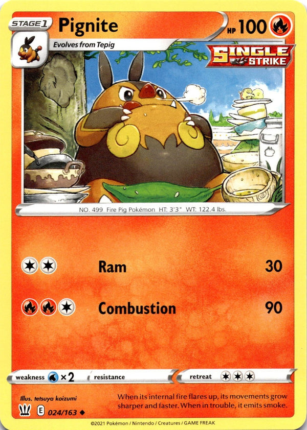 Pokemon Pignite 024/163 Battle Styles Non Holo NM