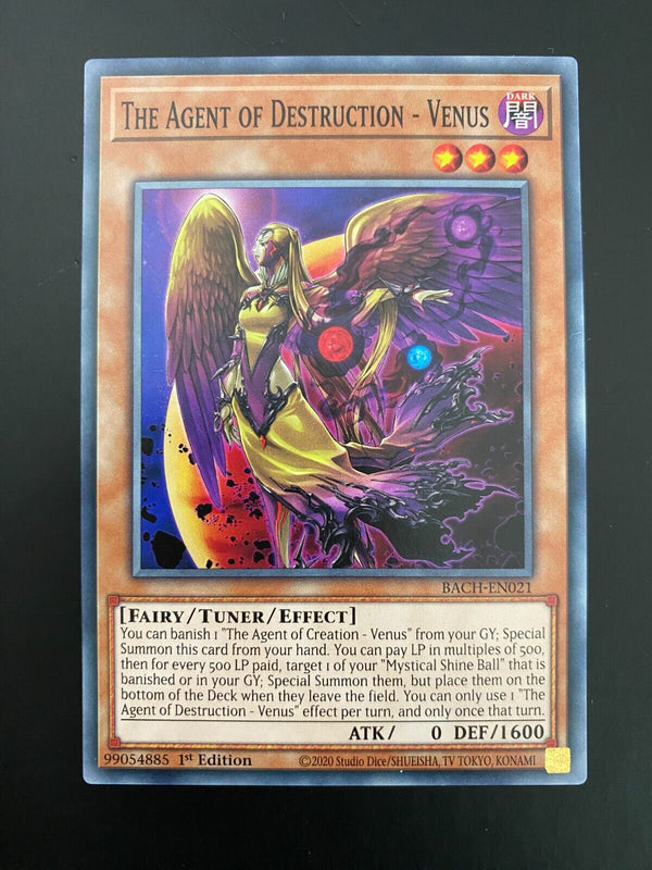 Yugioh The Agent of Destruction - Venus BACH-EN021 Common 1st Edition NM/MINT