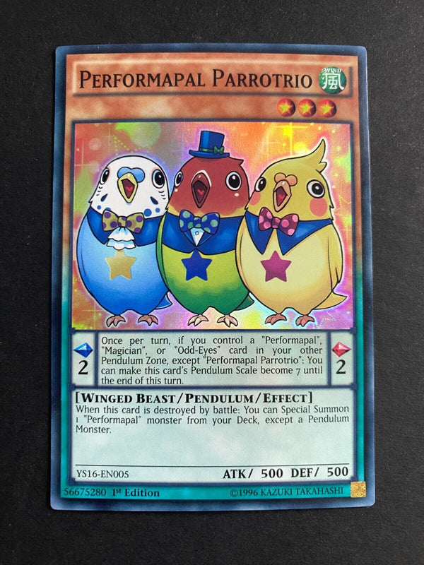 Yugioh Performapal Parrotrio YS16-EN005 Super Rare 1st Edition MP