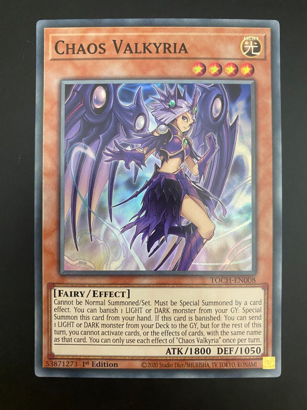 Yugioh Chaos Valkyria TOCH-EN008 1st Edition Super Rare NM